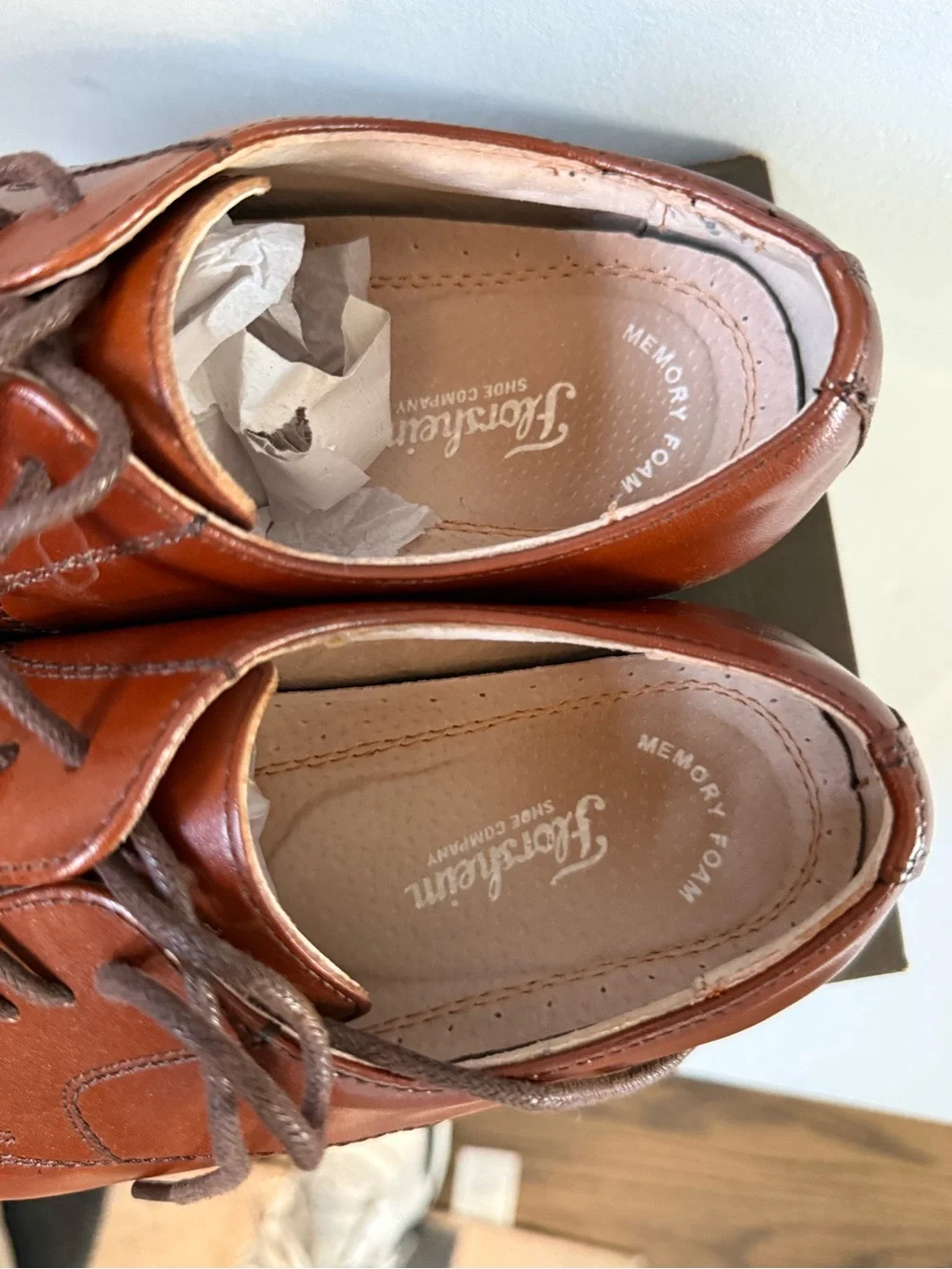 Florsheim big kid dress shoes  Cognac Brown Leather Derby Shoes